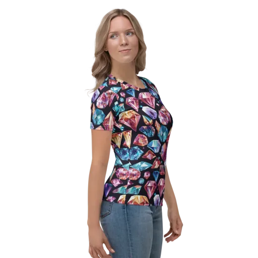 Midnight Carats on a Women's Crew Neck T-Shirt