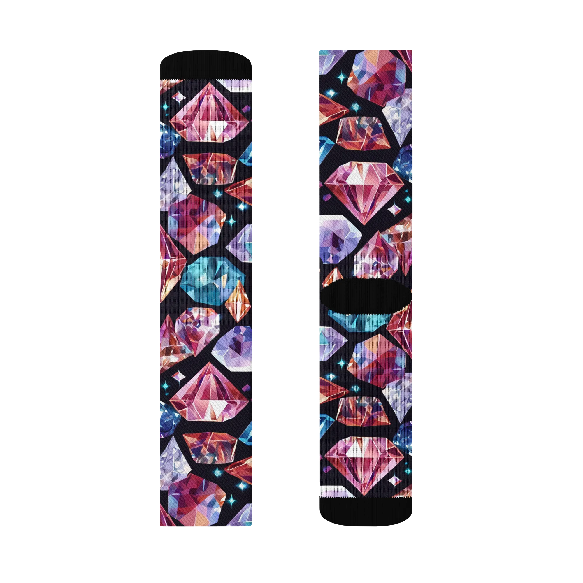 Midnight Carats on Socks — Left Sock