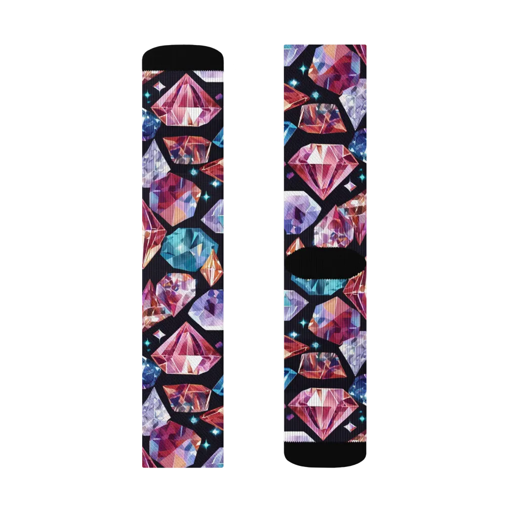 Midnight Carats on Socks — Right Sock