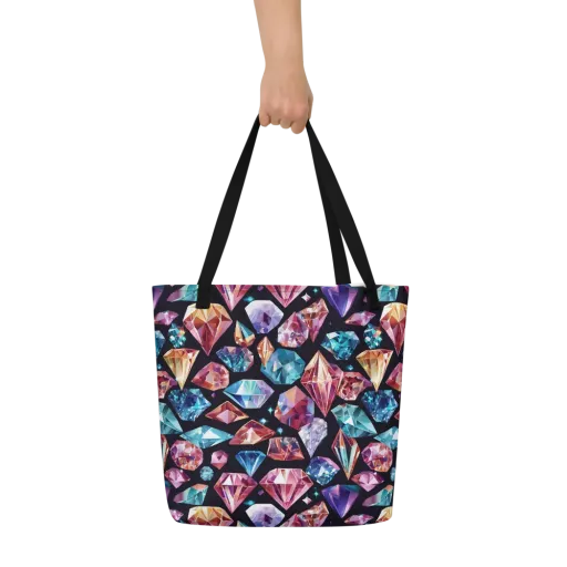 Midnight Carats on a Large Tote Bag W/ Pocket