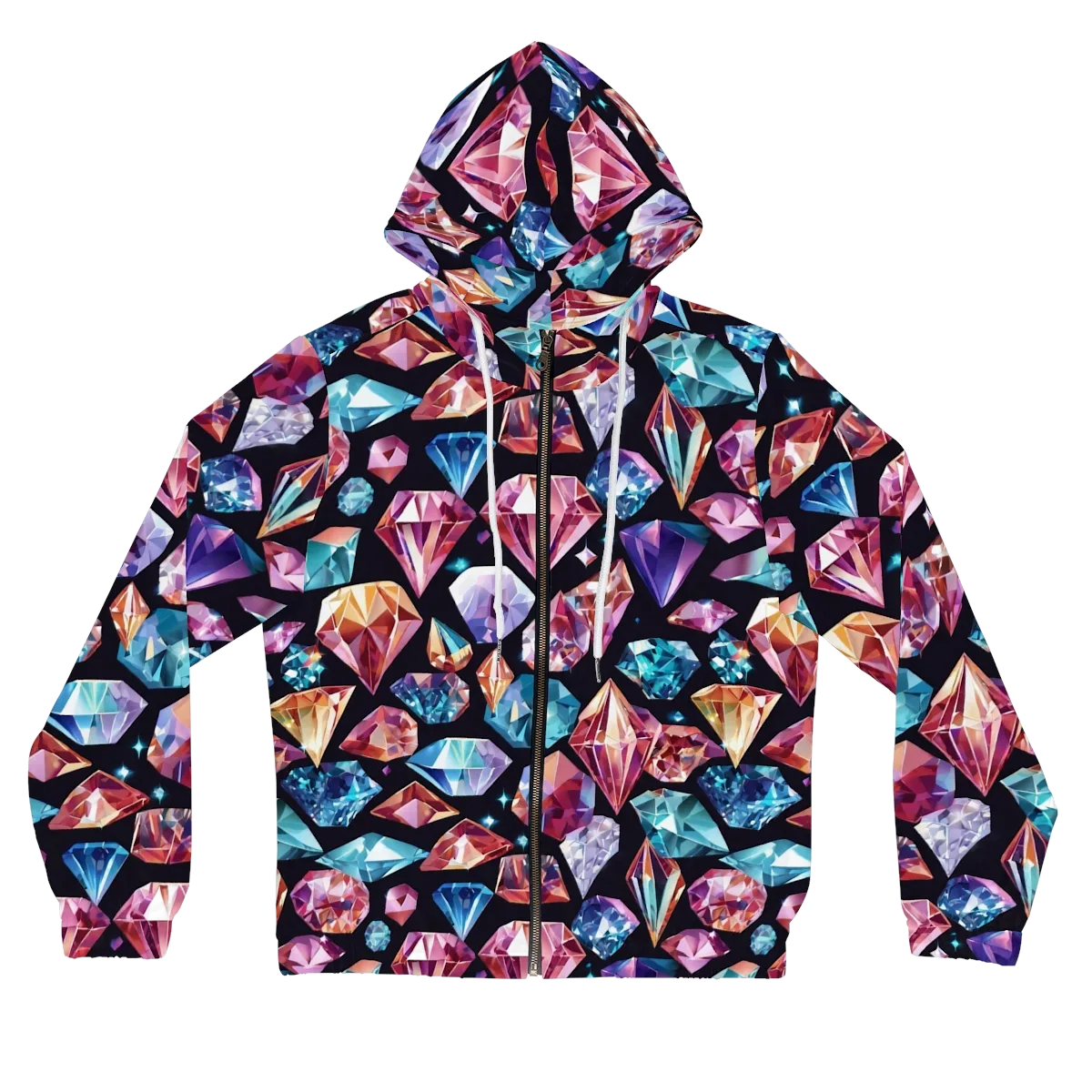 Midnight Carats on Women's Full-Zip Hoodie — Front
