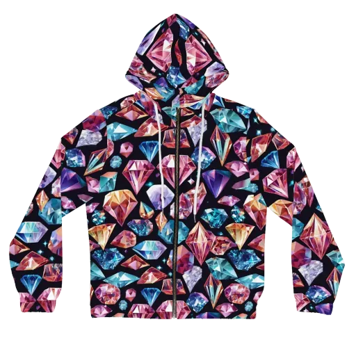 Midnight Carats on a Women's Full-Zip Hoodie