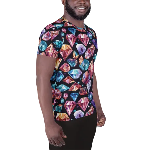 Midnight Carats on a Men's Athletic T-Shirt