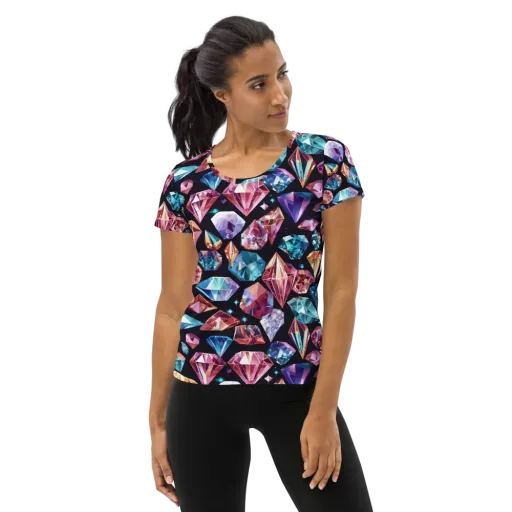 Midnight Carats on a Women's Athletic T-Shirt