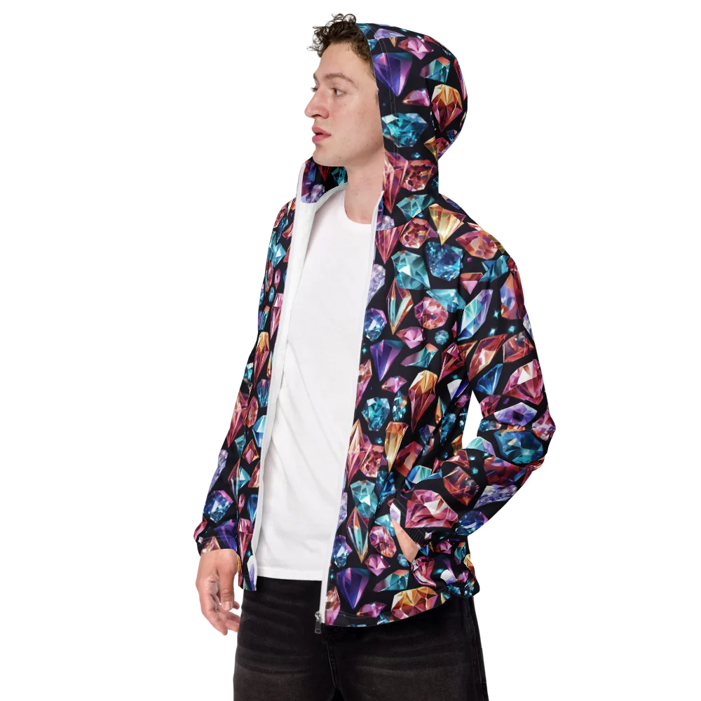 Midnight Carats on Men's Windbreaker — Left Front