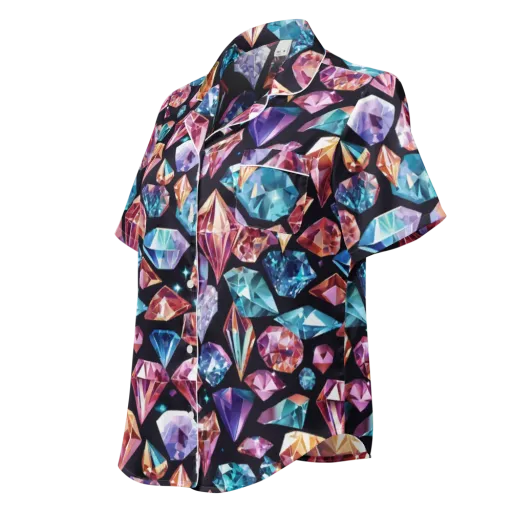 Midnight Carats on a Women's Short Sleeve Pajama Top