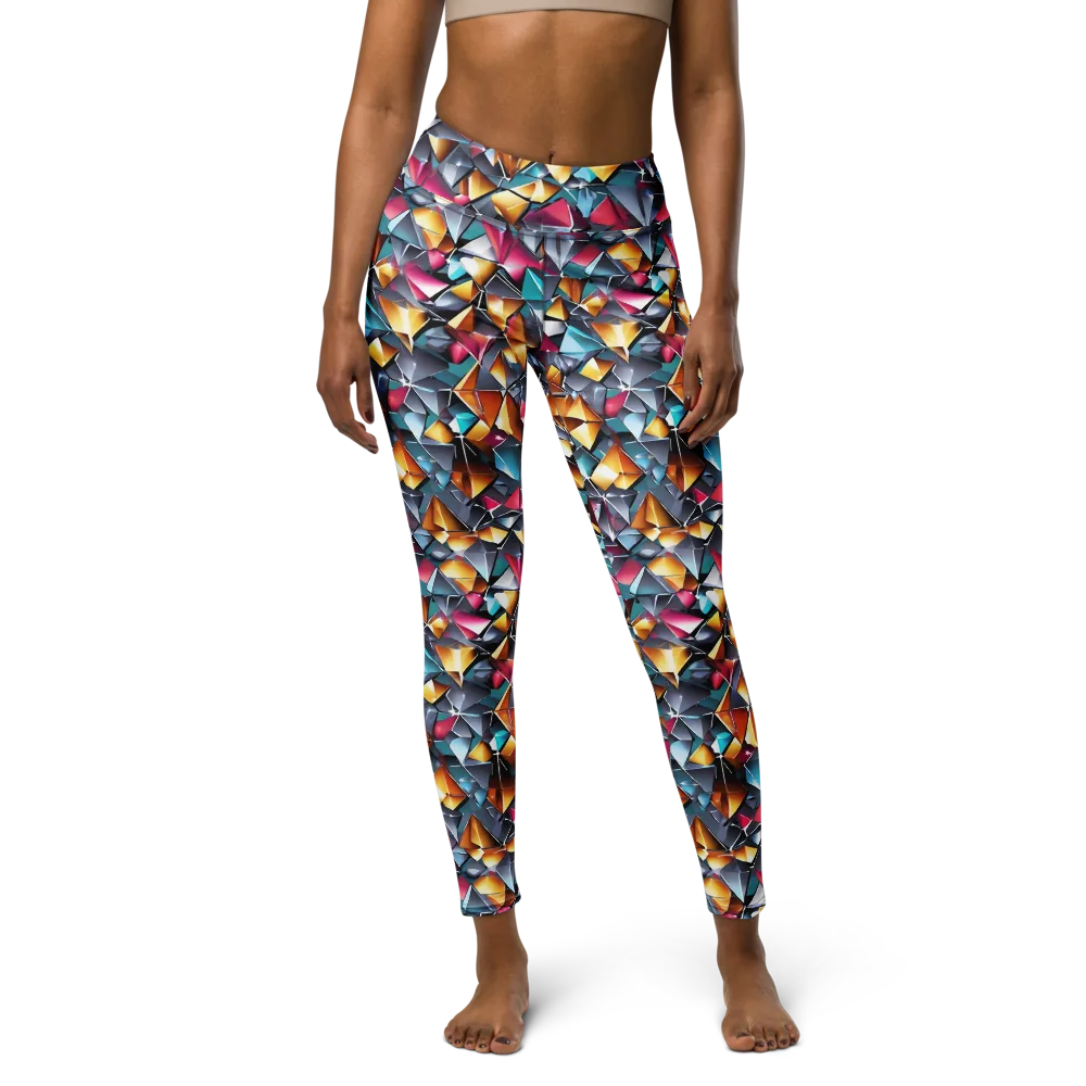 Neon Facet on Yoga Leggings — Front