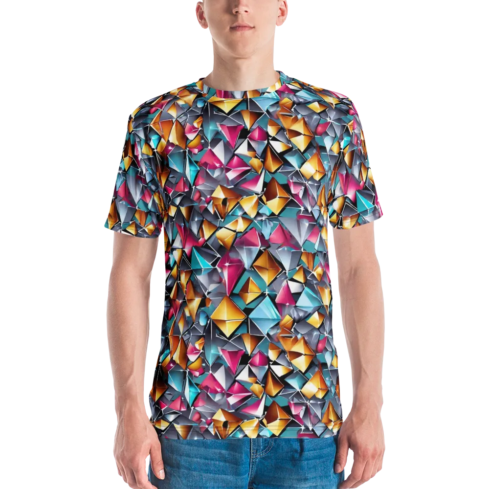 Neon Facet on Men's Crew Neck T-Shirt — Front