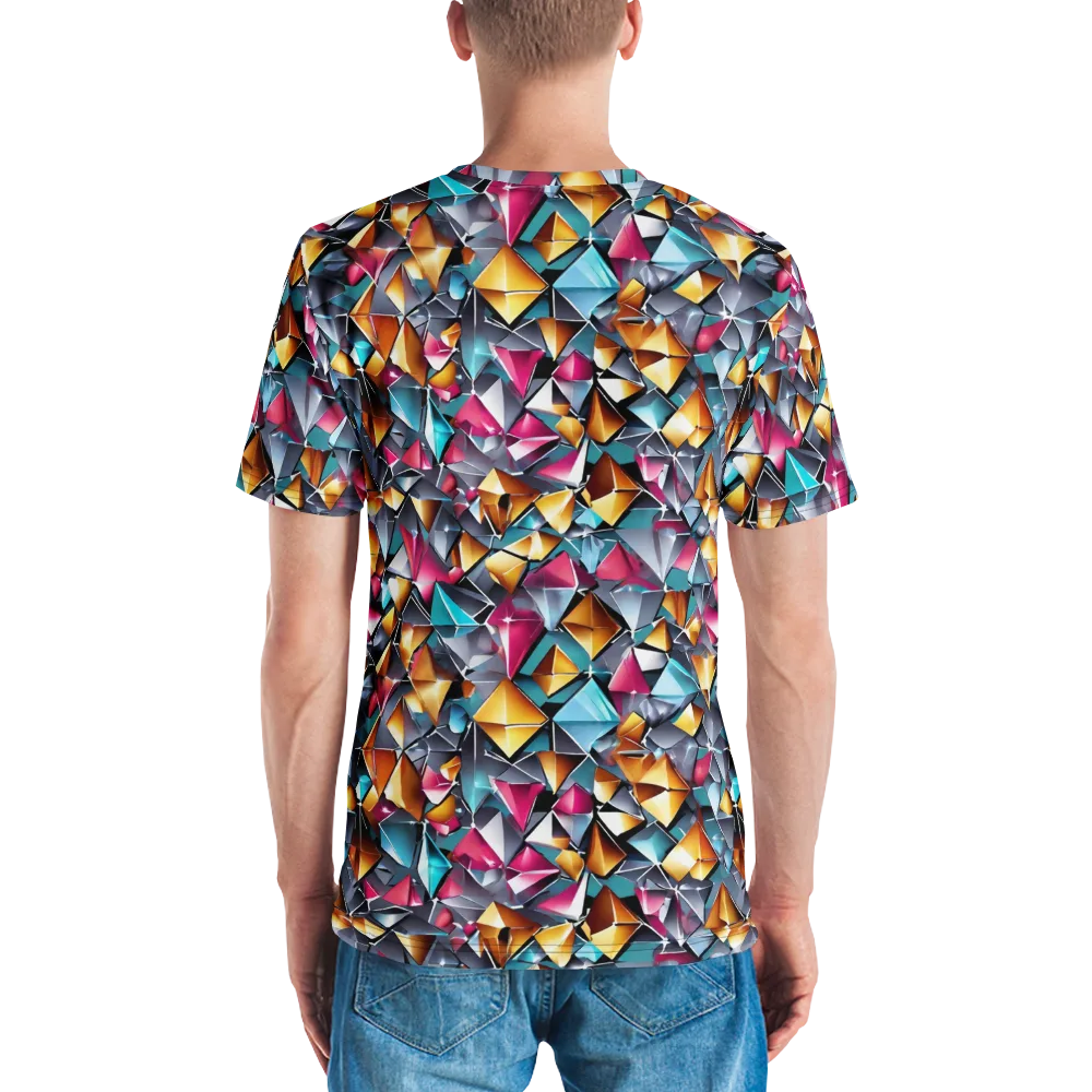 Neon Facet on Men's Crew Neck T-Shirt — Back