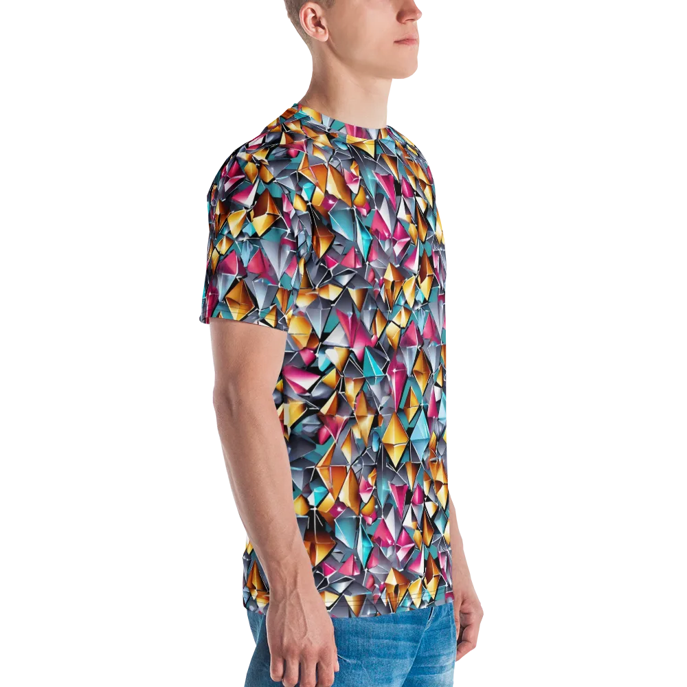 Neon Facet on Men's Crew Neck T-Shirt — Right