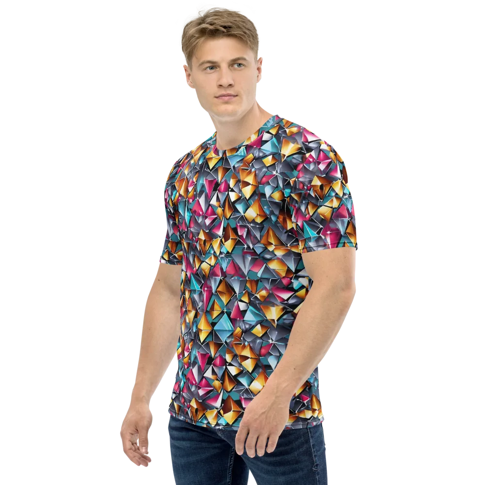 Neon Facet on Men's Crew Neck T-Shirt — Left