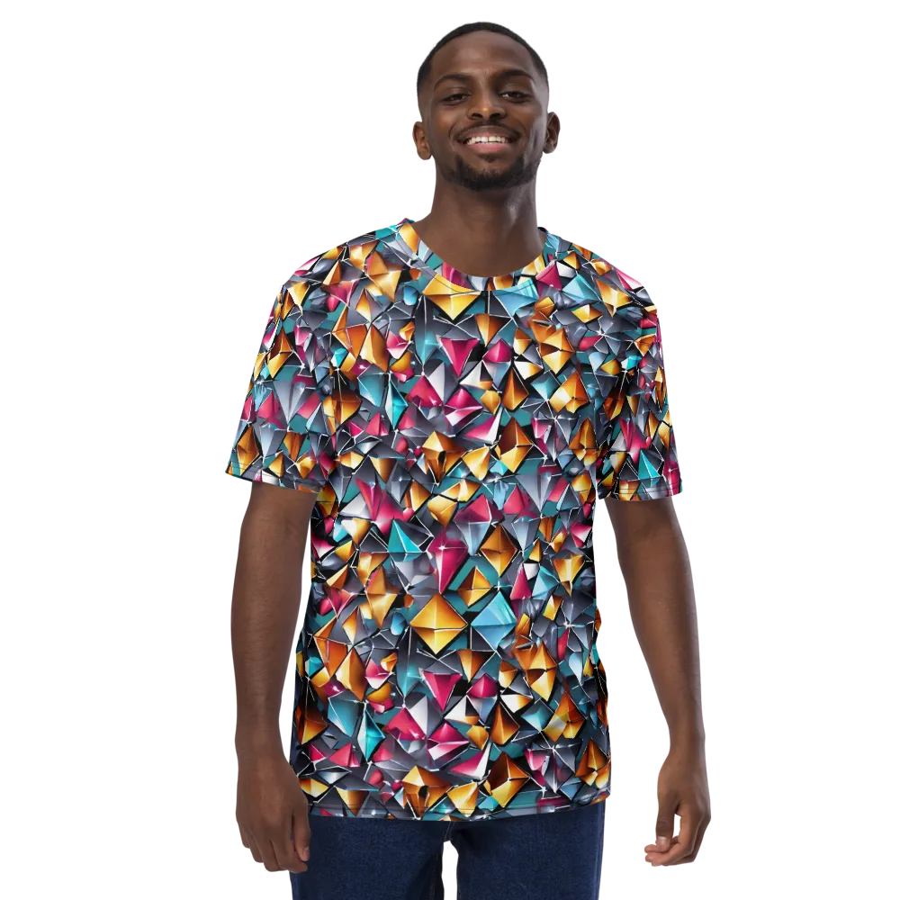 Neon Facet on Men's Crew Neck T-Shirt — Front