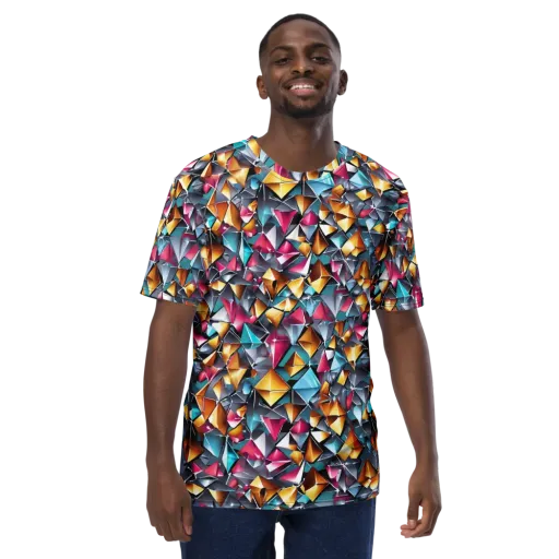 Neon Facet on a Men's Crew Neck T-Shirt