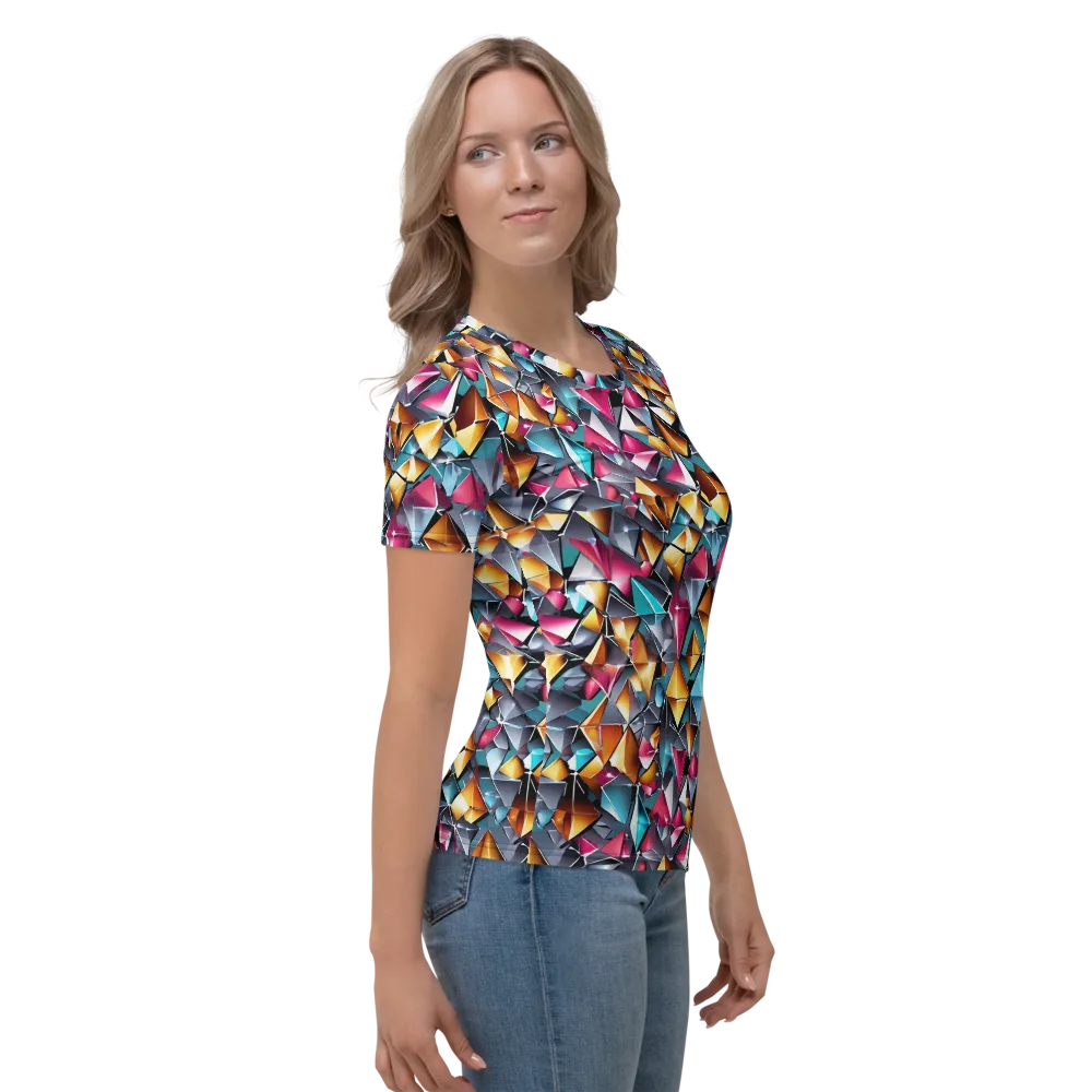 Neon Facet on Women's Crew Neck T-Shirt — Right