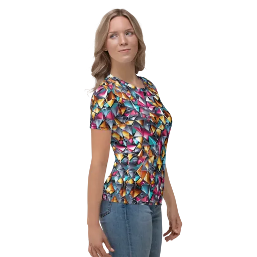 Neon Facet on a Women's Crew Neck T-Shirt