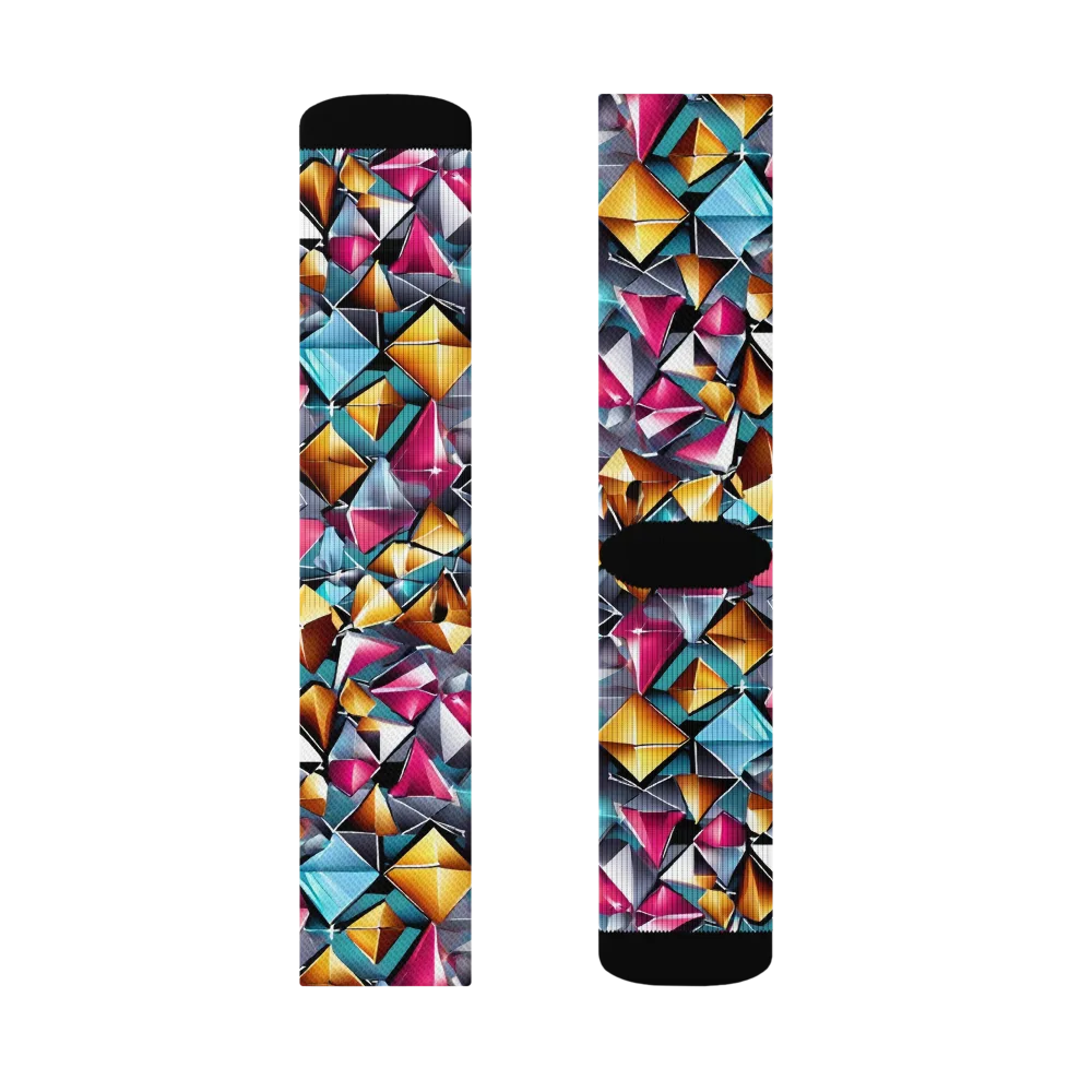 Neon Facet on Socks — Left Sock