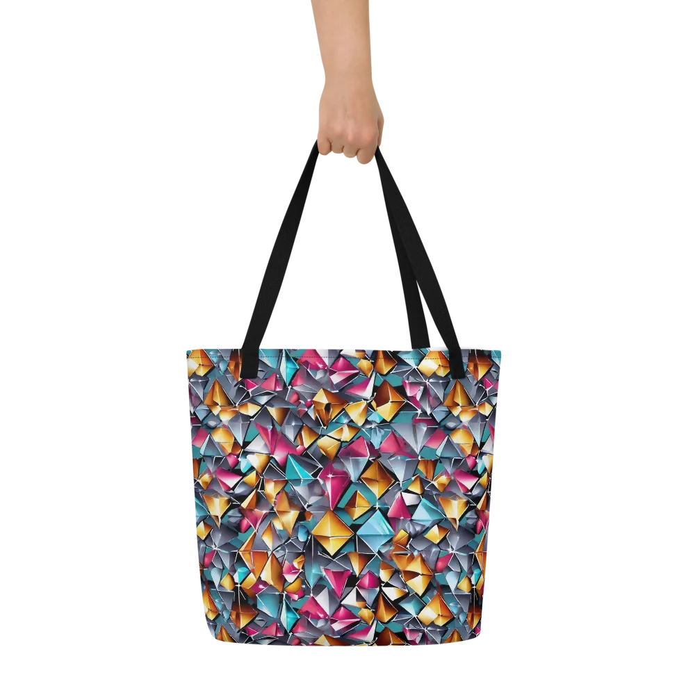 Neon Facet on Large Tote Bag W/ Pocket — Front
