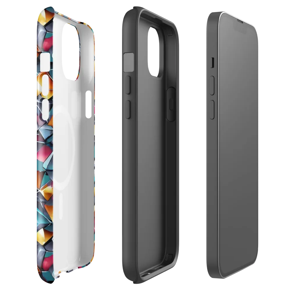 Neon Facet on MagSafe Tough Case for iPhone® — Front