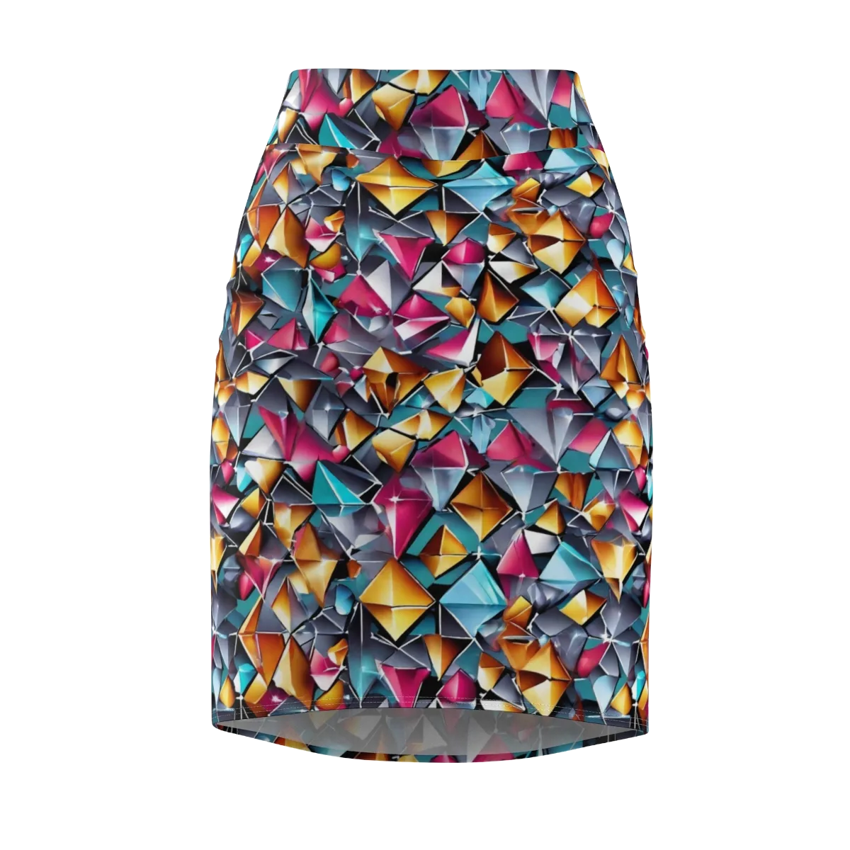 Neon Facet on Pencil Skirt — Front