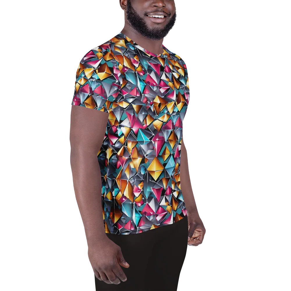 Neon Facet on Men's Athletic T-Shirt — Right
