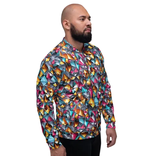 Neon Facet on a Bomber Jacket