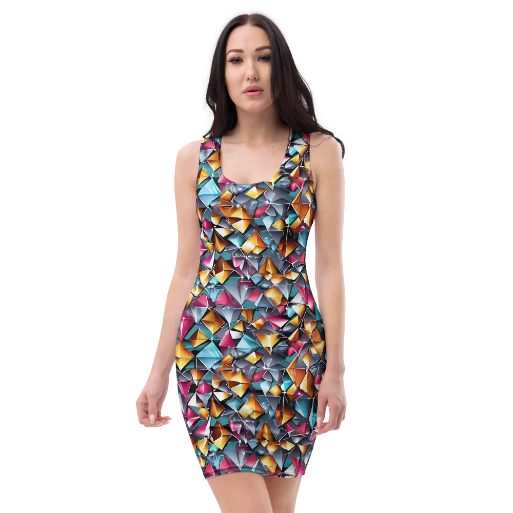 Neon Facet on Bodycon Dress — Front