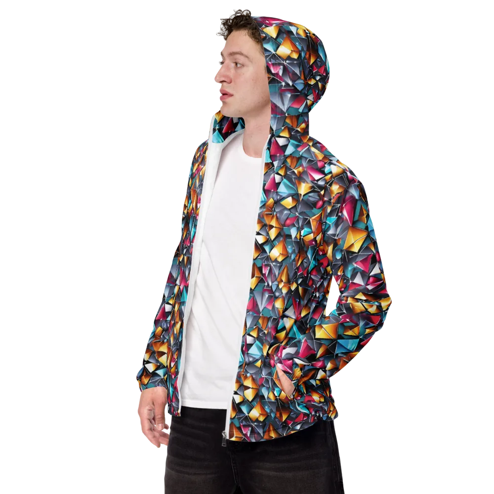 Neon Facet on Men's Windbreaker — Left Front