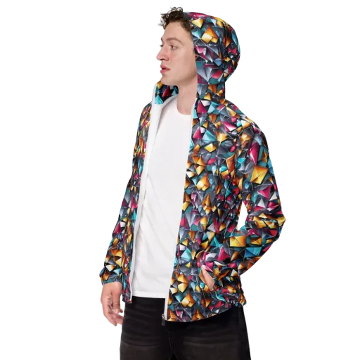 Neon Facet on a Men's Windbreaker