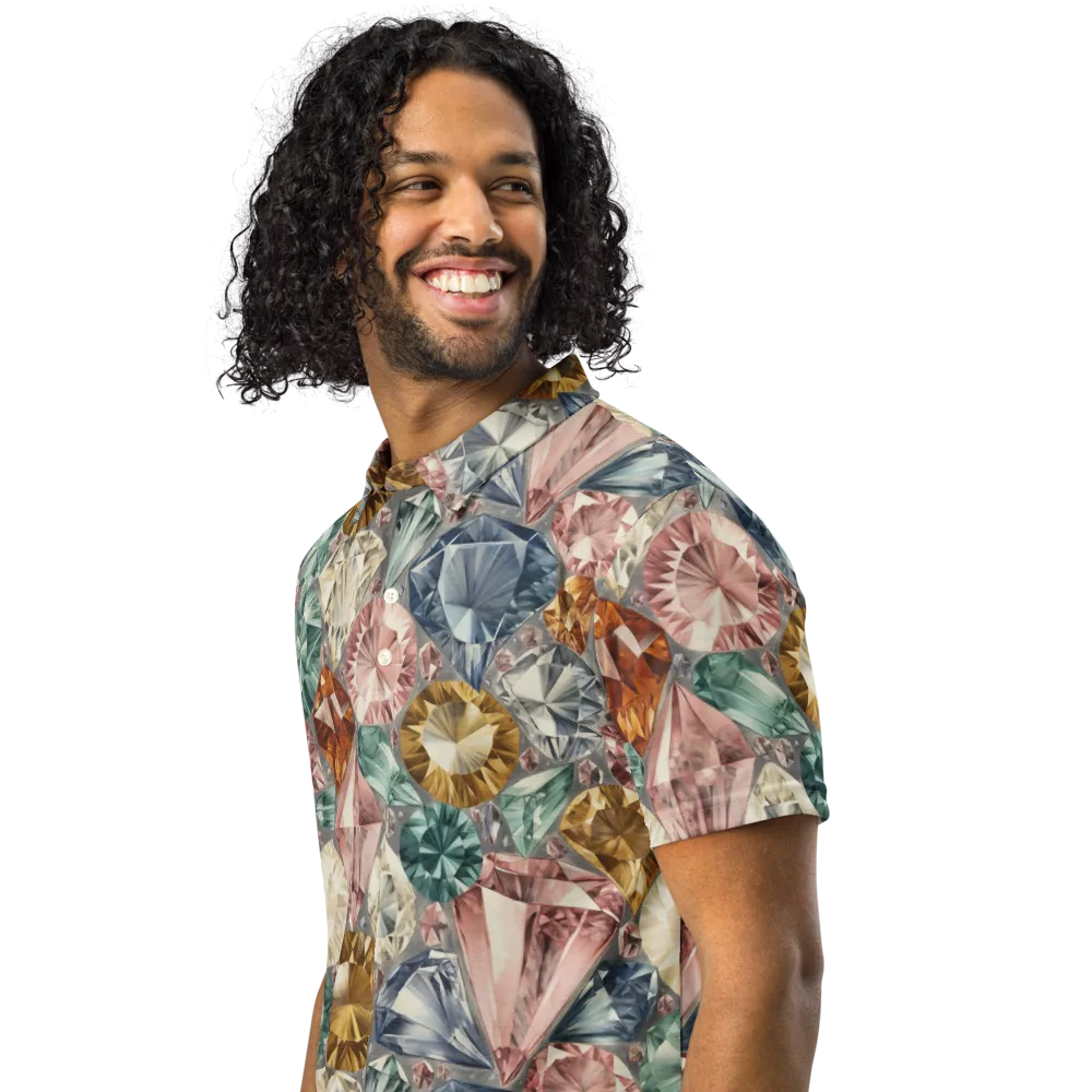 Prismatic Cache on Men's Slim Fit Polo Shirt — Left Front