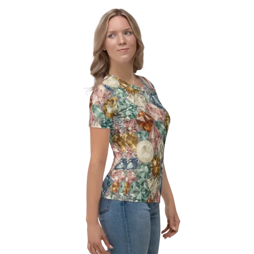 Prismatic Cache on a Women's Crew Neck T-Shirt