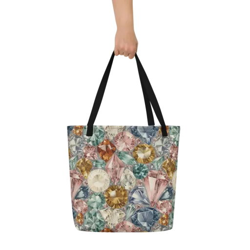 Prismatic Cache on a Large Tote Bag W/ Pocket
