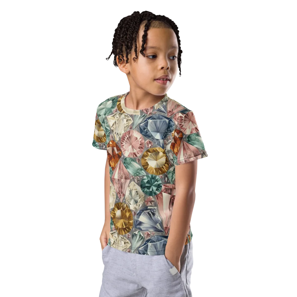 Prismatic Cache on Kids Crew Neck T-Shirt — Left Front