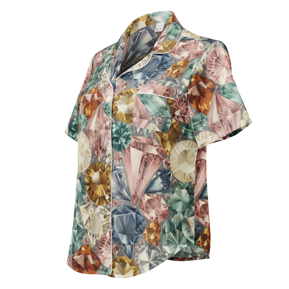 Prismatic Cache on Women's Short Sleeve Pajama Top — Left Front