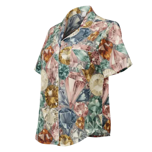 Prismatic Cache on a Women's Short Sleeve Pajama Top