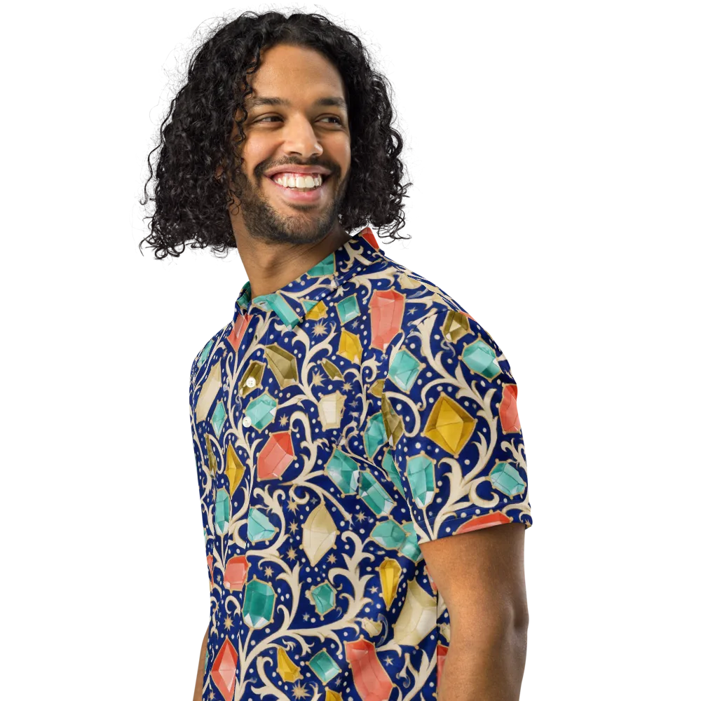 Midnight Gemvine on Men's Slim Fit Polo Shirt — Left Front