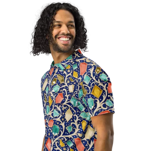 Midnight Gemvine on a Men's Slim Fit Polo Shirt