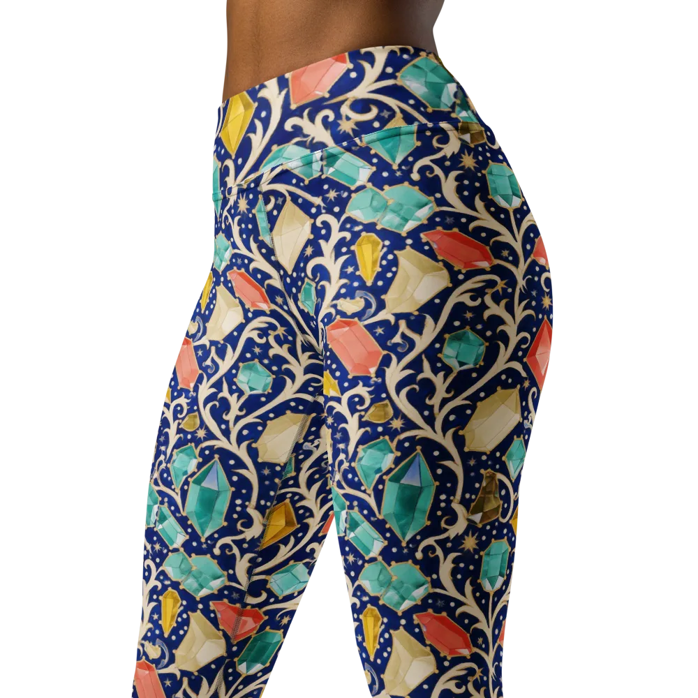 Midnight Gemvine on Yoga Leggings — Left Front