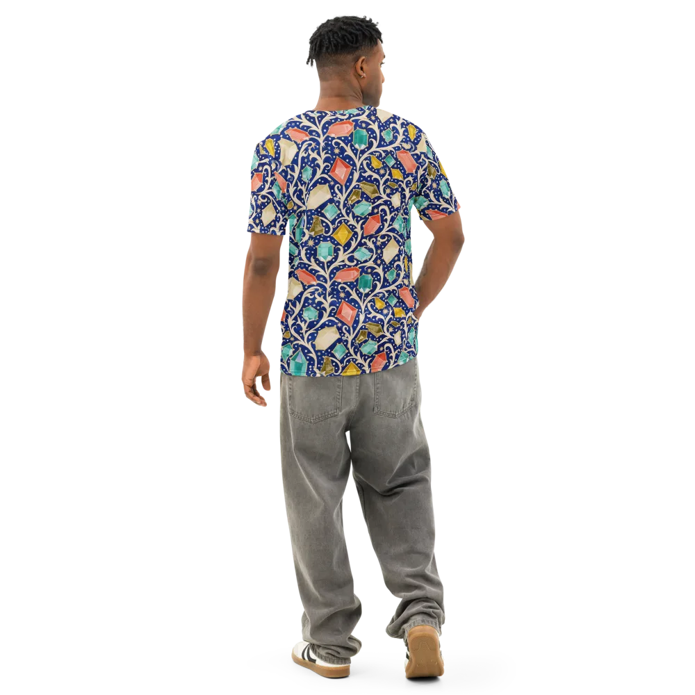 Midnight Gemvine on Men's Cotton Crew Neck T-Shirt — Back