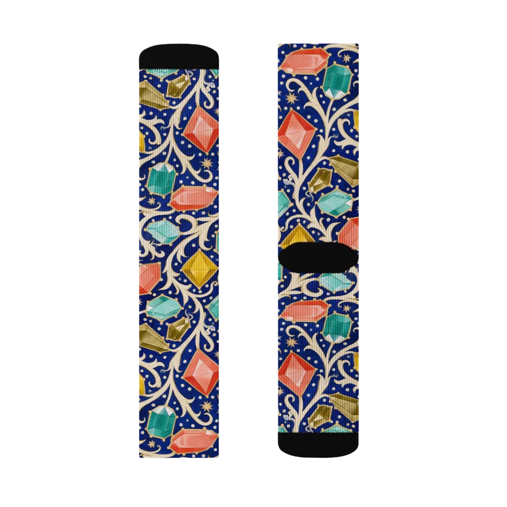 Midnight Gemvine on Socks — Left Sock