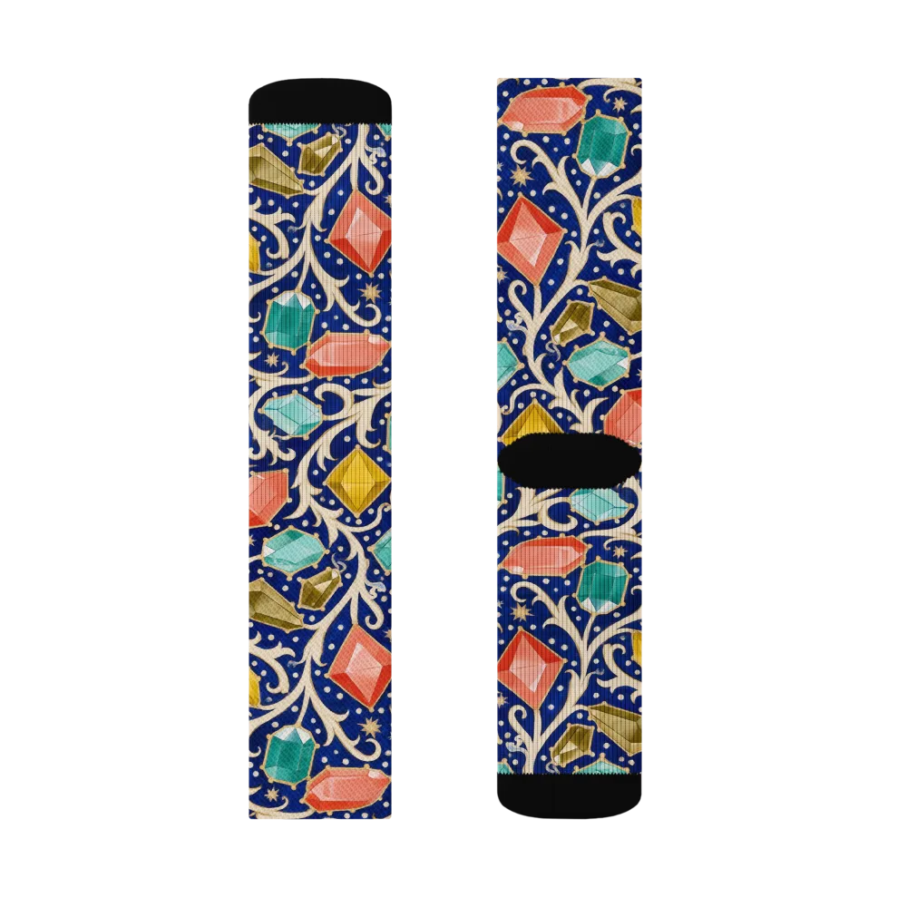 Midnight Gemvine on Socks — Right Sock