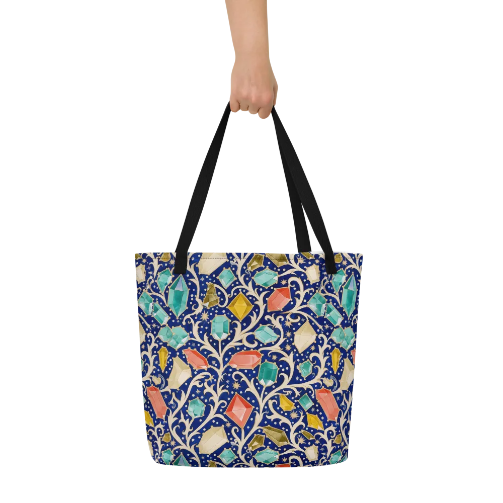 Midnight Gemvine on Large Tote Bag W/ Pocket — Front