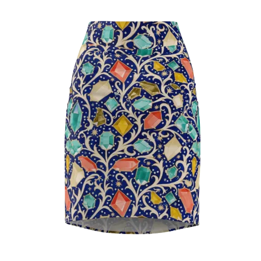 Midnight Gemvine on a Pencil Skirt