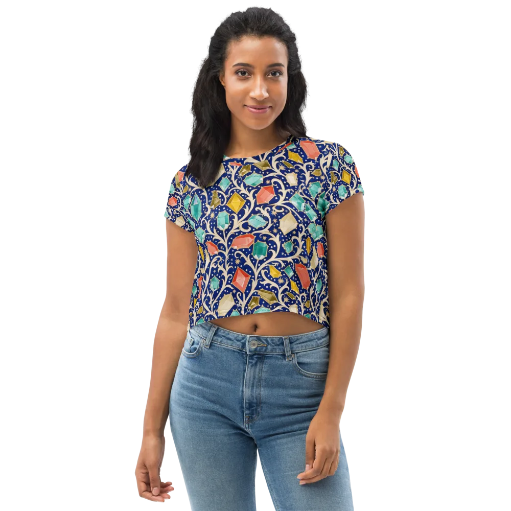 Midnight Gemvine on Crop Tee — Front