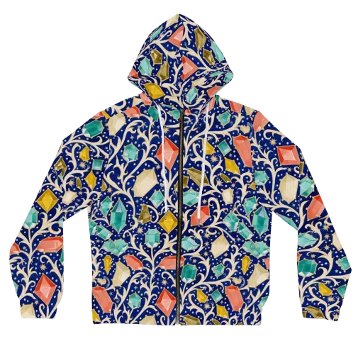 Midnight Gemvine on a Women's Full-Zip Hoodie