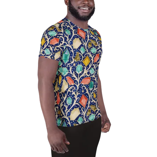 Midnight Gemvine on a Men's Athletic T-Shirt
