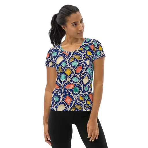 Midnight Gemvine on a Women's Athletic T-Shirt