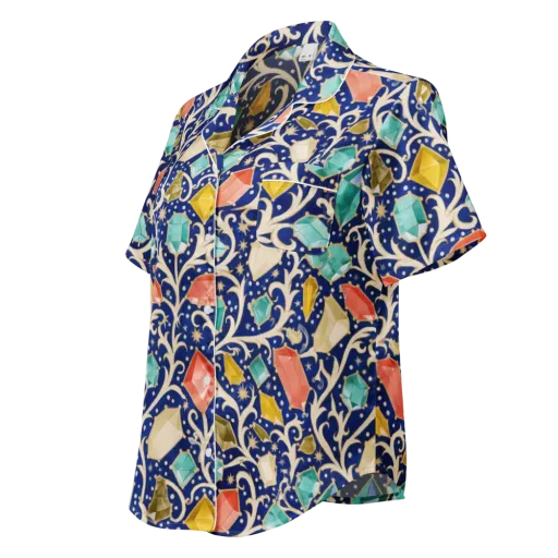 Midnight Gemvine on a Women's Short Sleeve Pajama Top