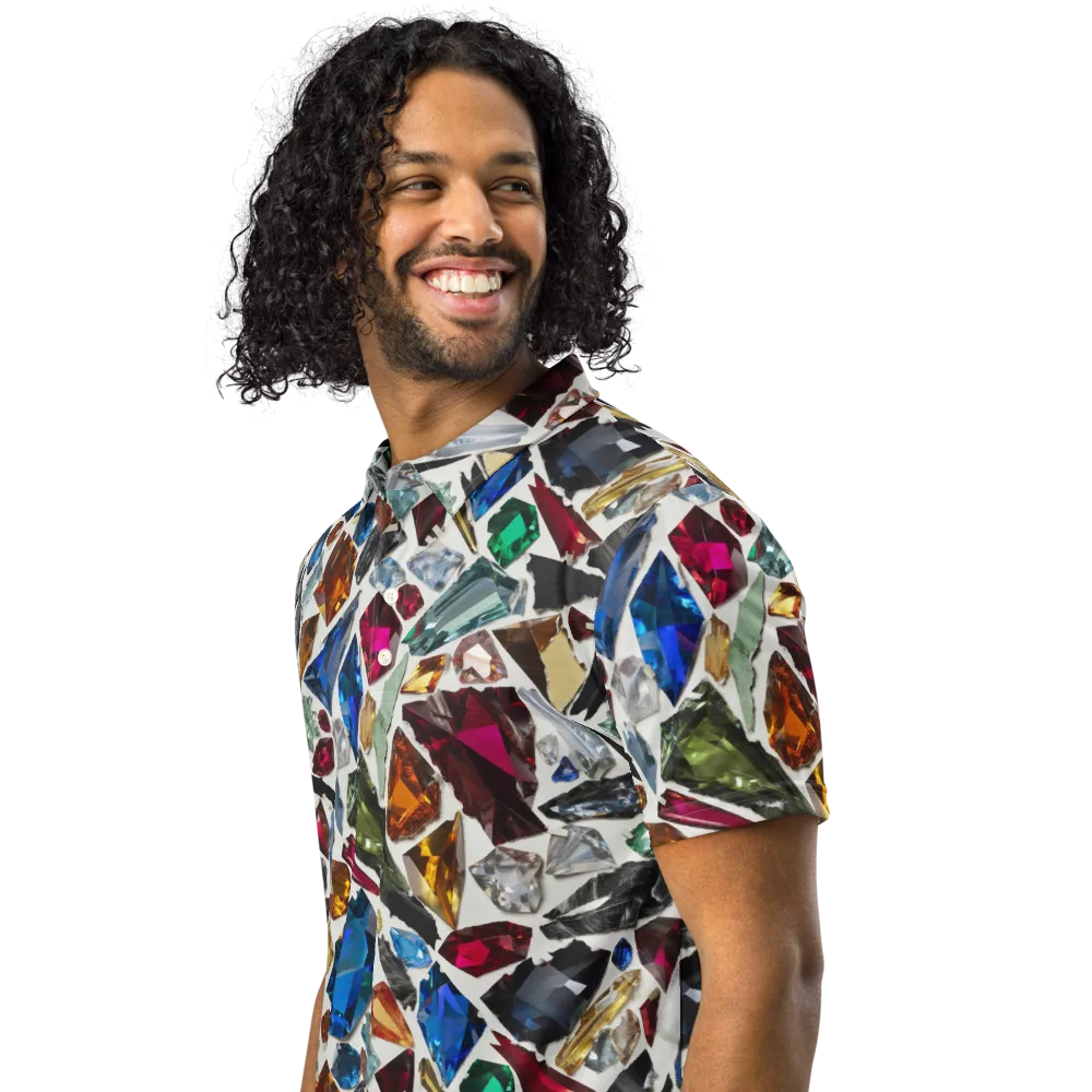 Gemstone Scatter on Men's Slim Fit Polo Shirt — Left Front