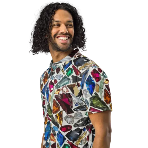 Gemstone Scatter on a Men's Slim Fit Polo Shirt