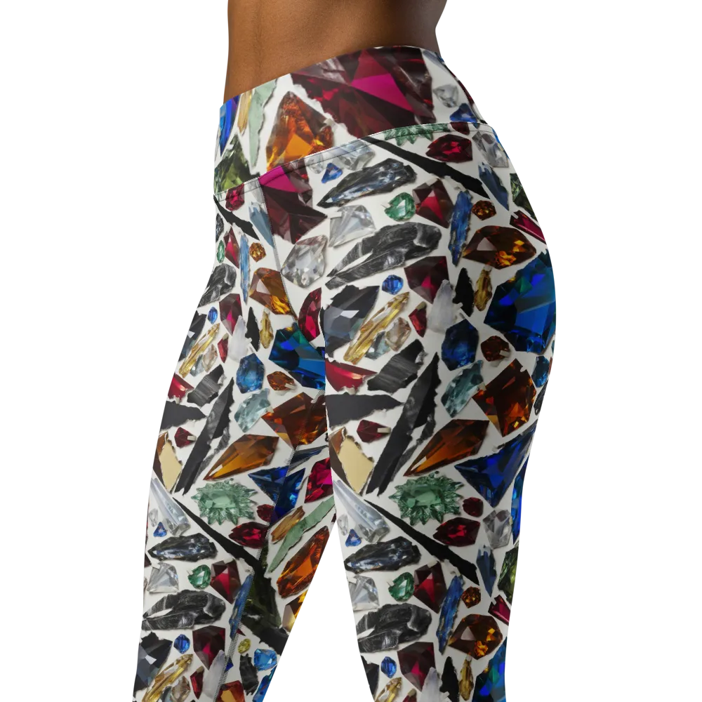 Gemstone Scatter on Yoga Leggings — Left Front